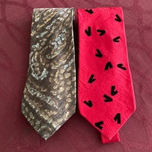Stylish Red and Brown Patterned Ties